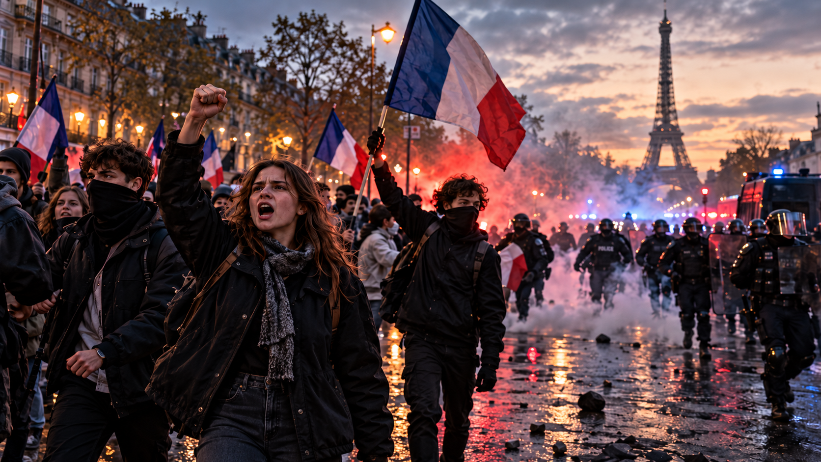 fransa gençler sokakta fransa protesto